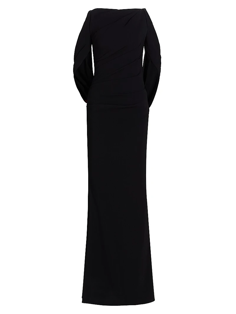 Infinity Sleeve Cady Body-Con Gown