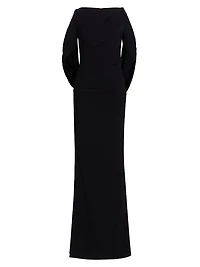 Infinity Sleeve Cady Body-Con Gown