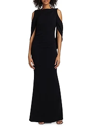 Infinity Sleeve Cady Body-Con Gown