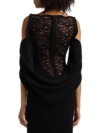 Infinity Sleeve Cady Body-Con Gown