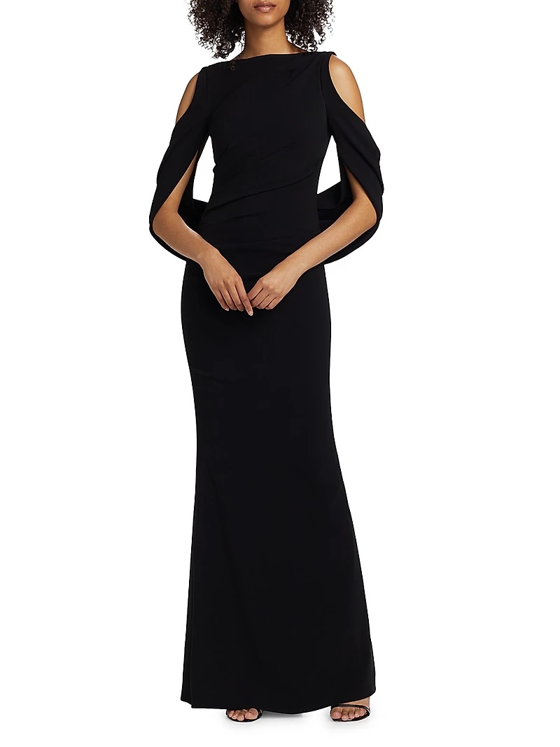 Infinity Sleeve Cady Body-Con Gown