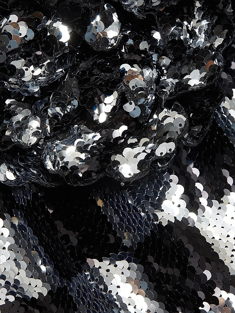 Beetlejuice II x RodarteCheckered Sequined Halter Gown