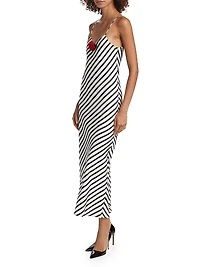 Beetlejuice II x Rodarte Stripe Rosette Shift Maxi Dress