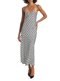 Beetlejuice II x Rodarte Stripe Rosette Shift Maxi Dress