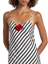 Beetlejuice II x Rodarte Stripe Rosette Shift Maxi Dress