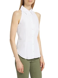 Harper Cotton-Blend Sleeveless Shirt