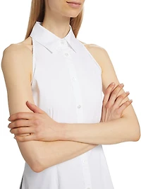 Harper Cotton-Blend Sleeveless Shirt