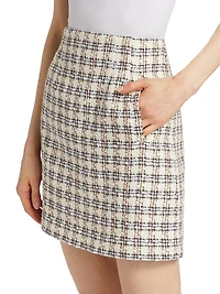 Roman Check Tweed Miniskirt