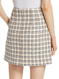 Roman Check Tweed Miniskirt