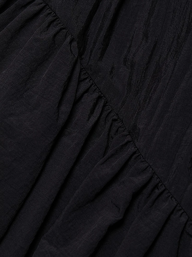 Amy Asymmetric Ruffle Midi-Dress
