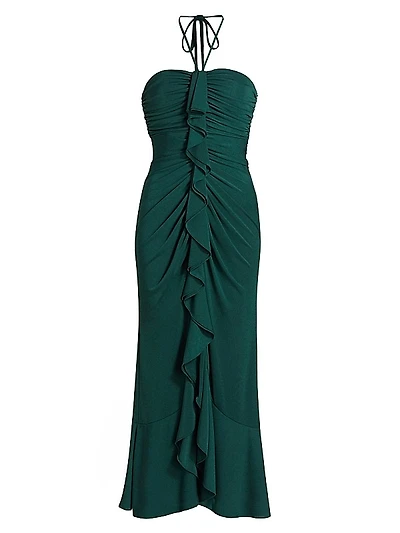 Zenni Ruffle Midi-Dress