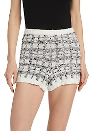 Adalee Cotton-Blend Bouclé Shorts