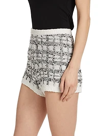 Adalee Cotton-Blend Bouclé Shorts