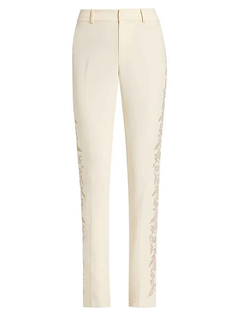 Kerry Paisley-Embroidered Pants