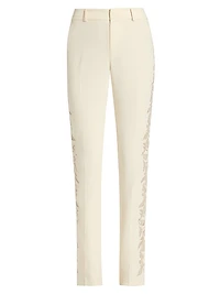 Kerry Paisley-Embroidered Pants