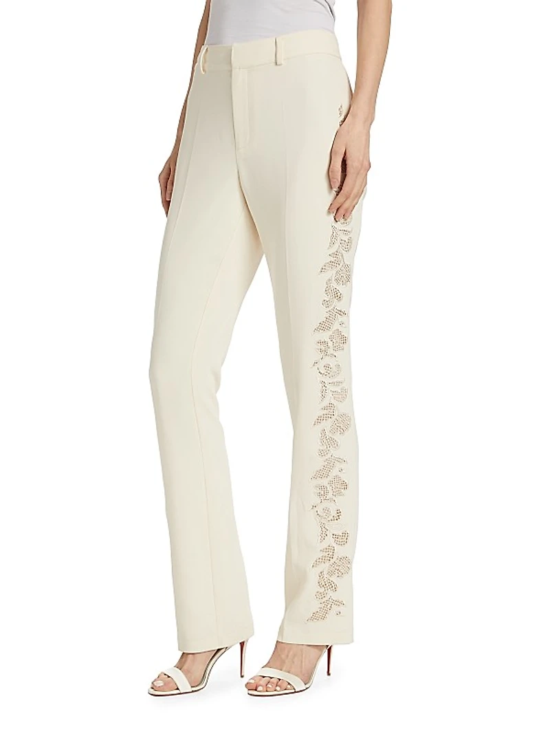 Kerry Paisley-Embroidered Pants