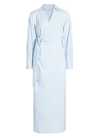 Briar Pinstripe Wrap Maxi Dress