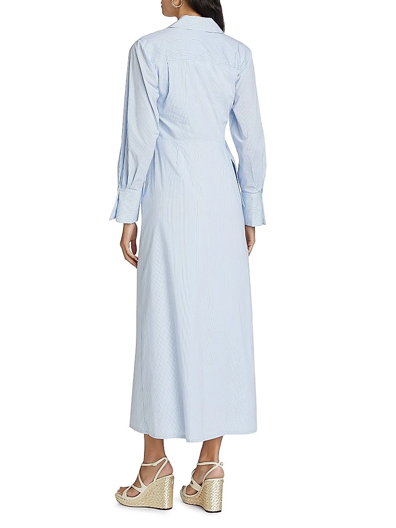 Briar Pinstripe Wrap Maxi Dress