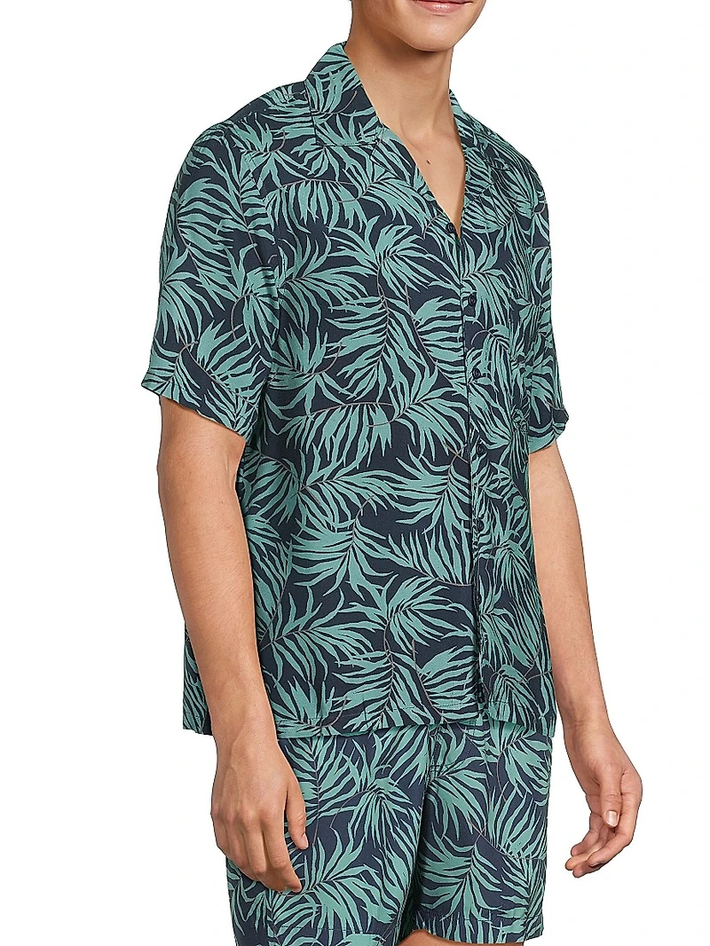 COLLECTION Leaves Silhoutte Camp Shirt