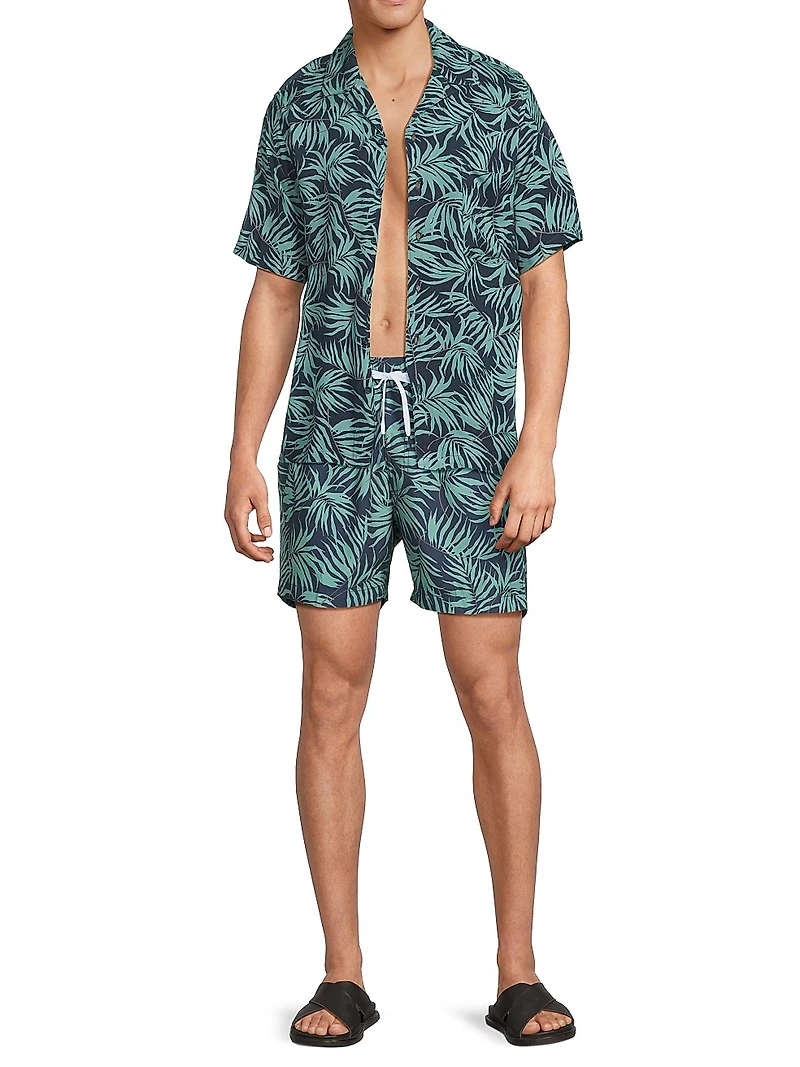 COLLECTION Leaves Silhoutte Camp Shirt