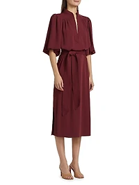 Dani Tie-Waist Short-Sleeve Shirtdress