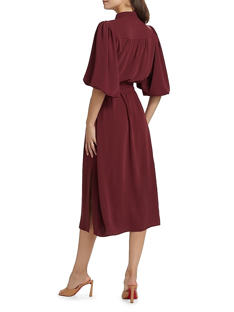 Dani Tie-Waist Short-Sleeve Shirtdress