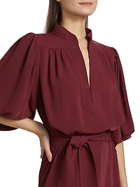 Dani Tie-Waist Short-Sleeve Shirtdress