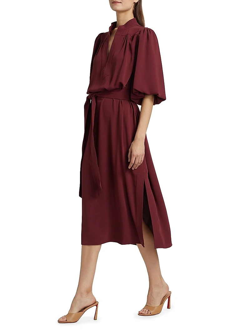 Dani Tie-Waist Short-Sleeve Shirtdress