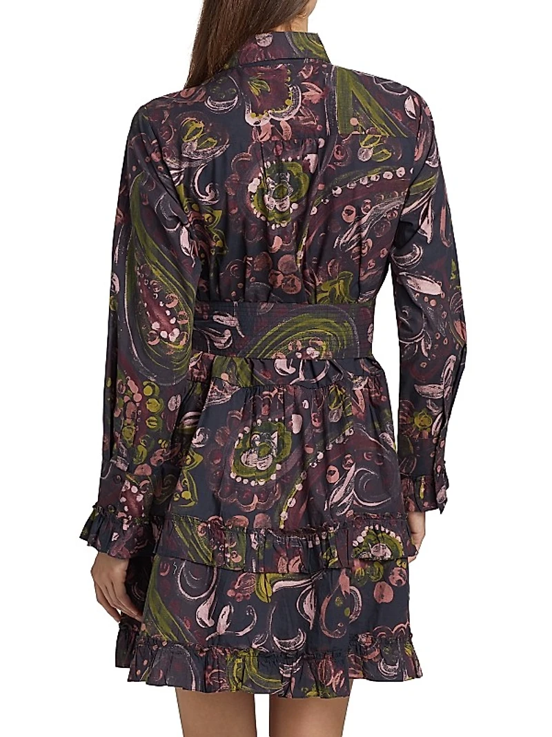 Cami Floral Cotton Tie-Waist Shirtdress