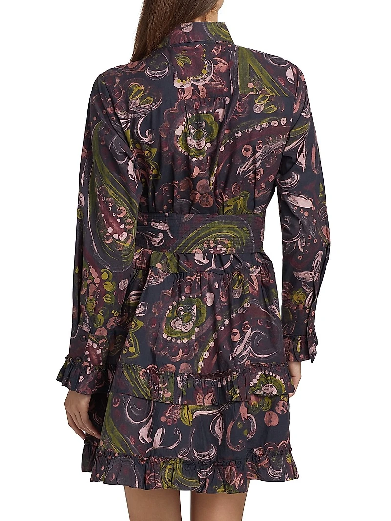 Cami Floral Cotton Tie-Waist Shirtdress