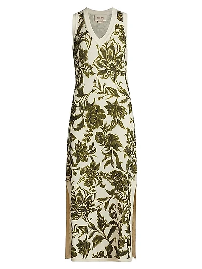 Roxanne Floral Wool-Blend Sleeveless Sweaterdress