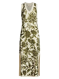 Roxanne Floral Wool-Blend Sleeveless Sweaterdress