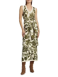 Roxanne Floral Wool-Blend Sleeveless Sweaterdress