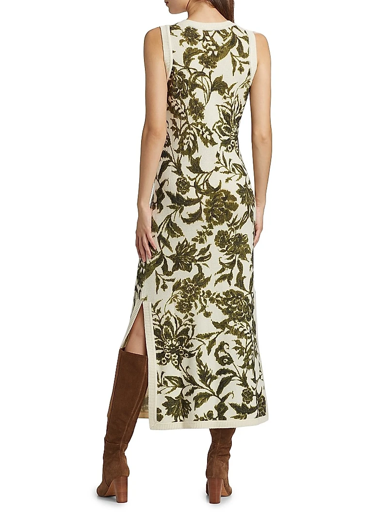 Roxanne Floral Wool-Blend Sleeveless Sweaterdress
