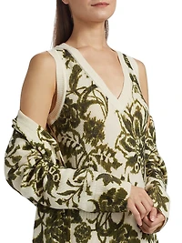 Roxanne Floral Wool-Blend Sleeveless Sweaterdress