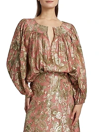 Tiana Metallic Floral Blouse