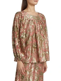 Tiana Metallic Floral Blouse