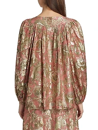 Tiana Metallic Floral Blouse