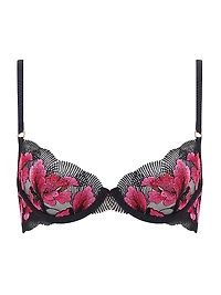 Embroidered Floral Underwire Bra