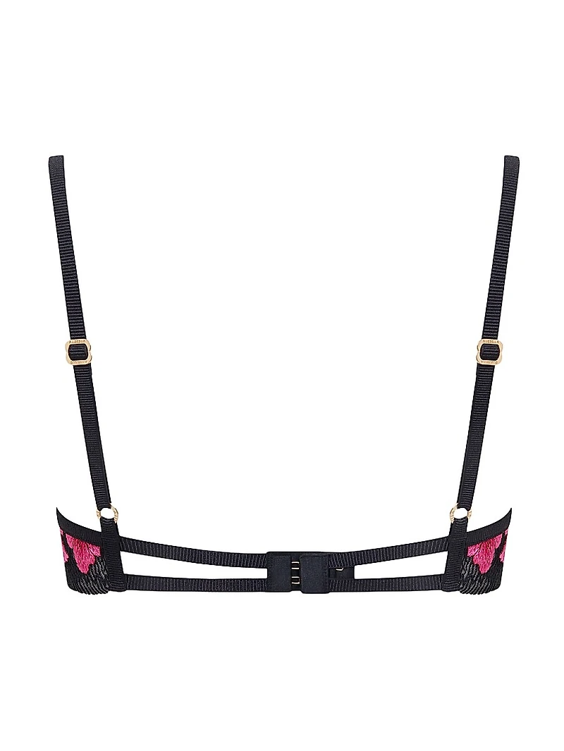 Embroidered Floral Underwire Bra