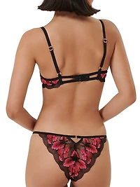 Embroidered Floral Underwire Bra