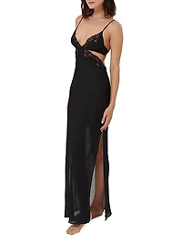 Chiffon Cut-Out Maxi Chemise