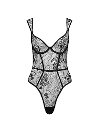 Botanical Mesh Strappy Bodysuit