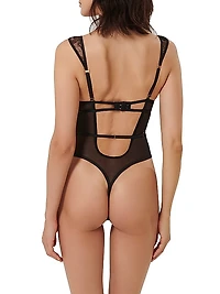 Botanical Mesh Strappy Bodysuit