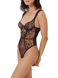 Botanical Mesh Strappy Bodysuit