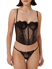Floral Lace Underwire Bustier