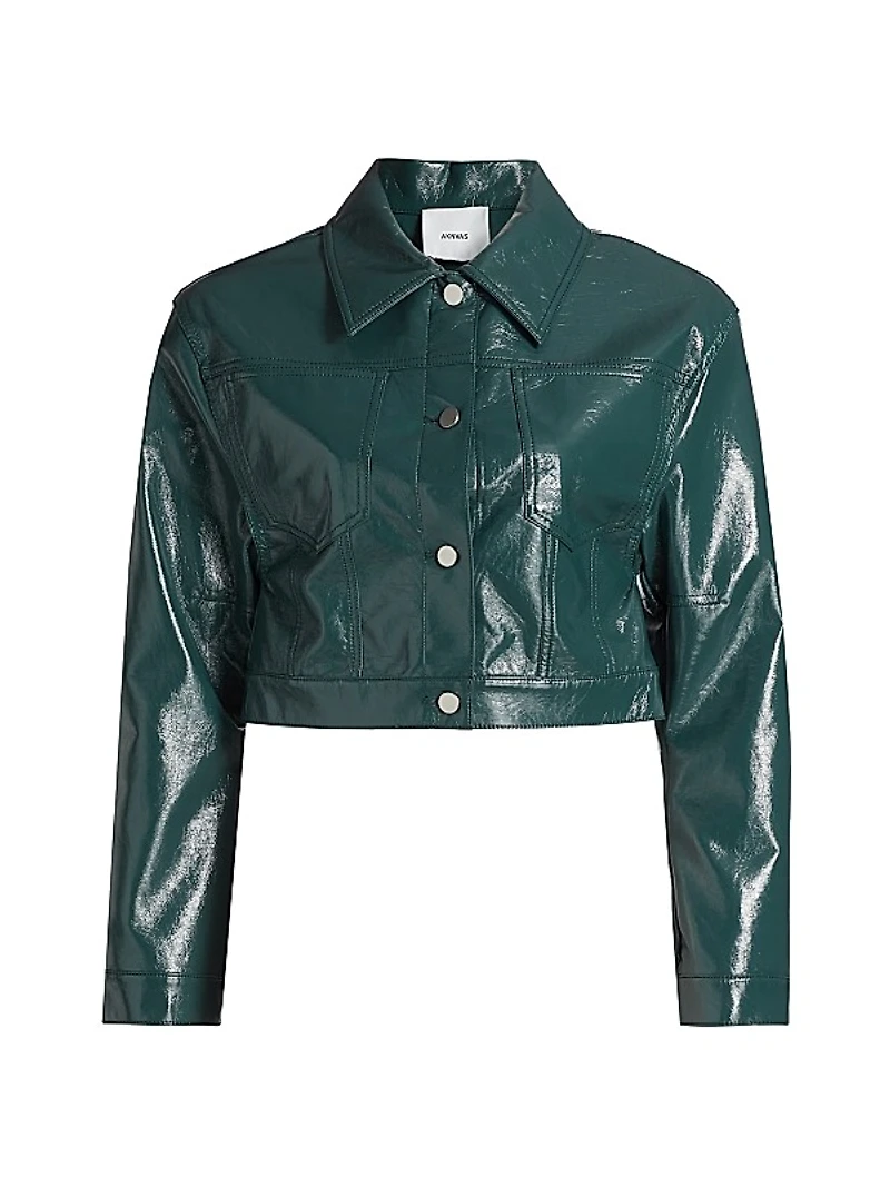 Mercer Faux Leather Crop Jacket