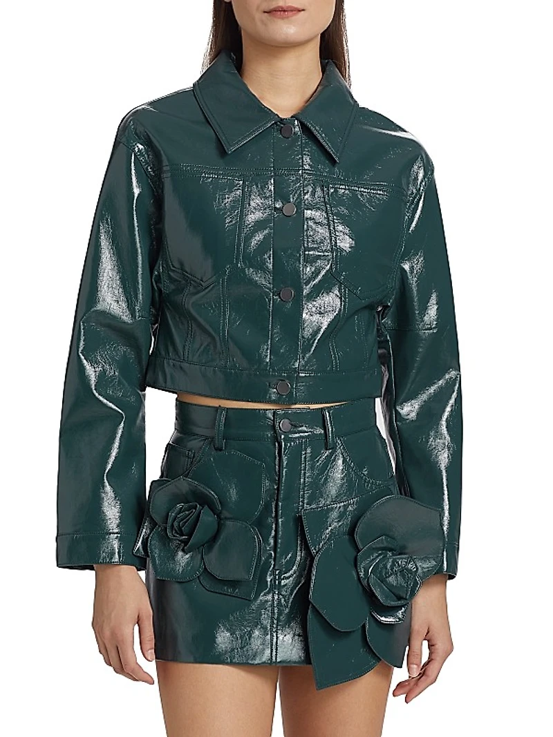 Mercer Faux Leather Crop Jacket