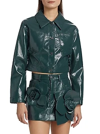 Mercer Faux Leather Crop Jacket