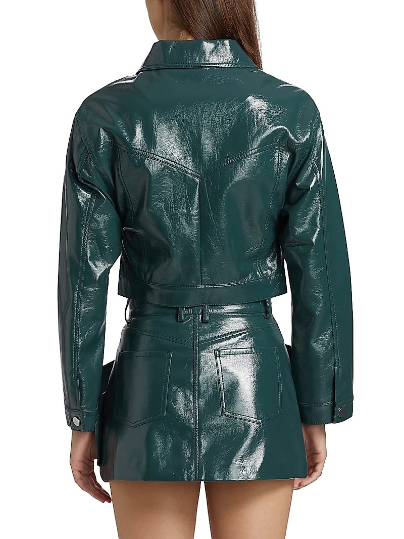 Mercer Faux Leather Crop Jacket